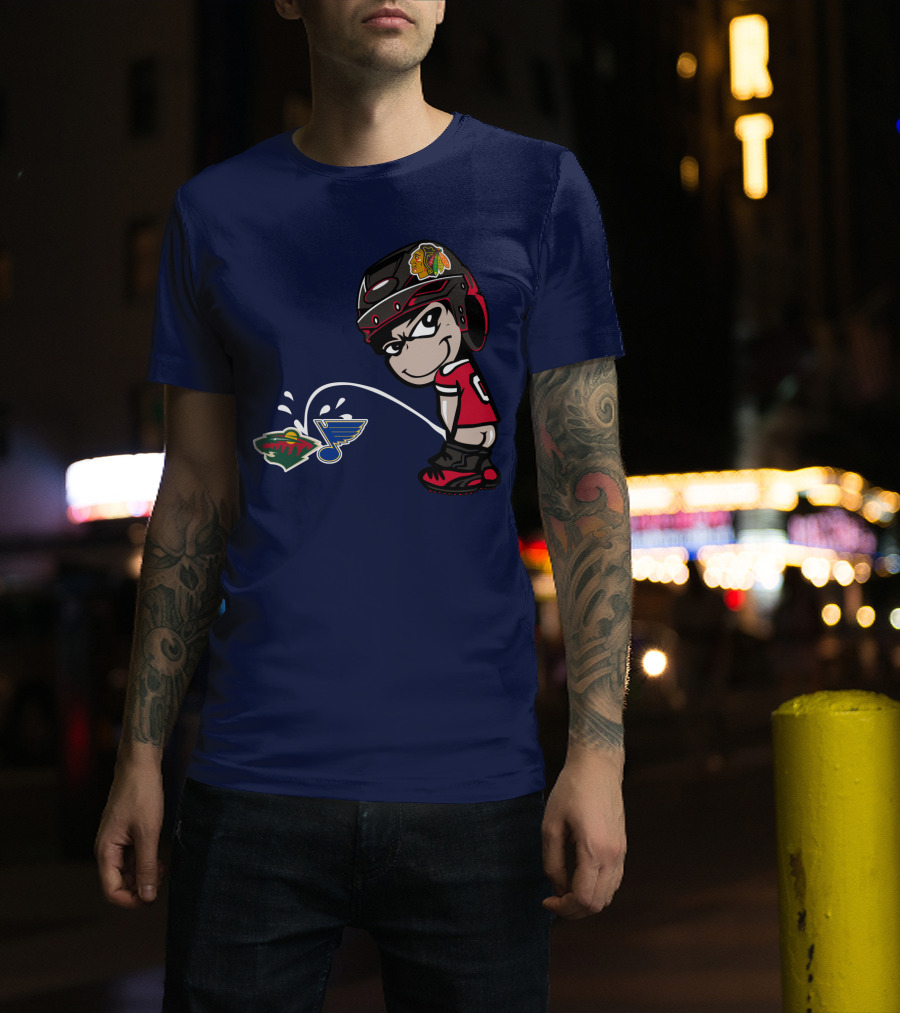 Chicago Blackhawks Vs Minnesota Wild St Louis Blues Rivalry T-Shirt