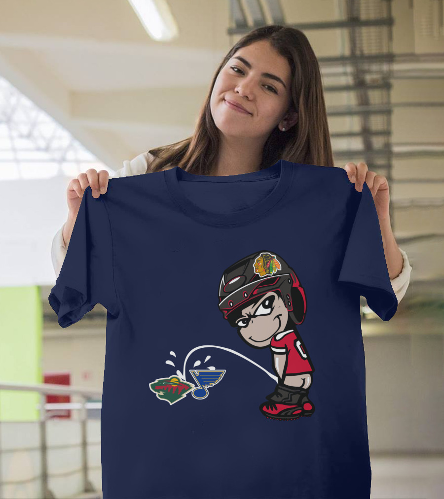 Chicago Blackhawks Vs Minnesota Wild St Louis Blues Rivalry T-Shirt
