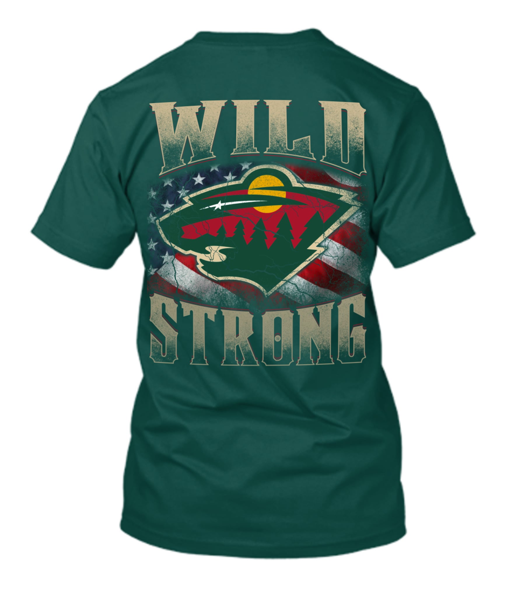 Minnesota Wild Strong American Flag T-Shirt