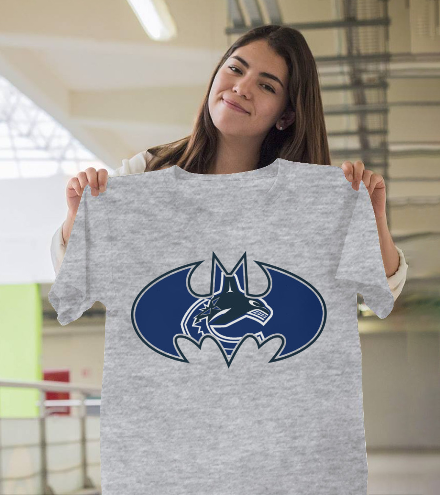 Vancouver Canucks Orca Batman Logo Fusion T-Shirt