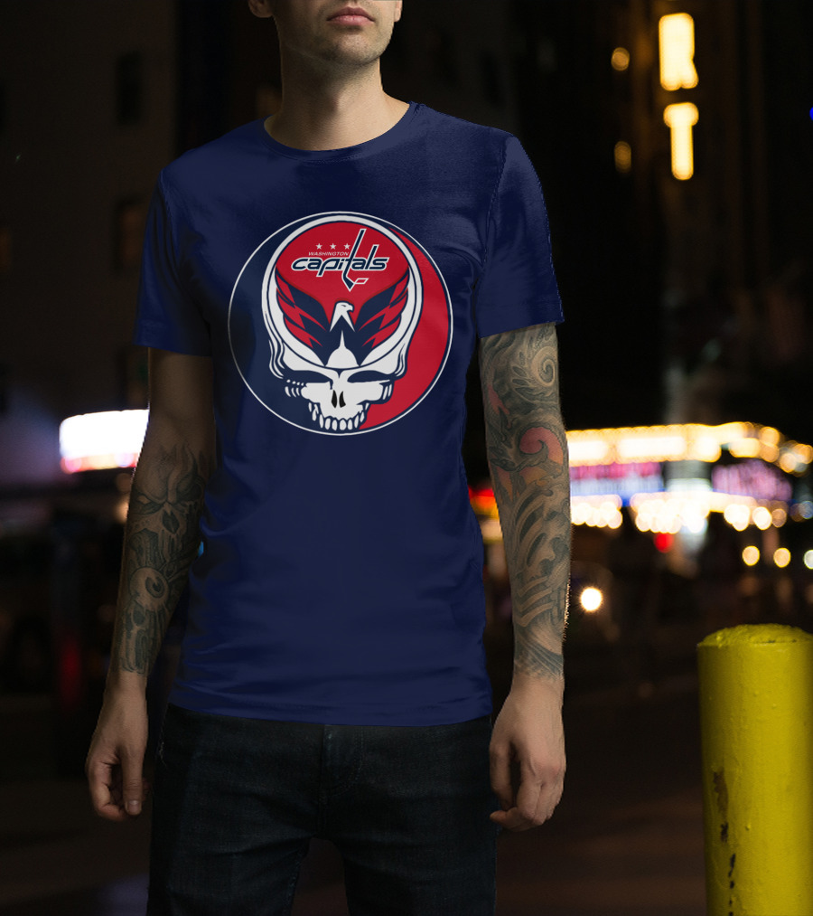 Washington Capitals Deadheads Hockey Logo Crest T-Shirt
