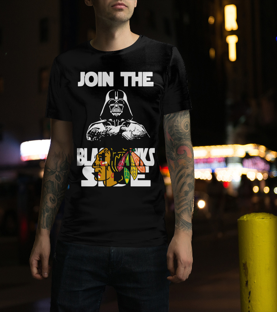 Join The Blackhawks Side Darth Vader T-Shirt