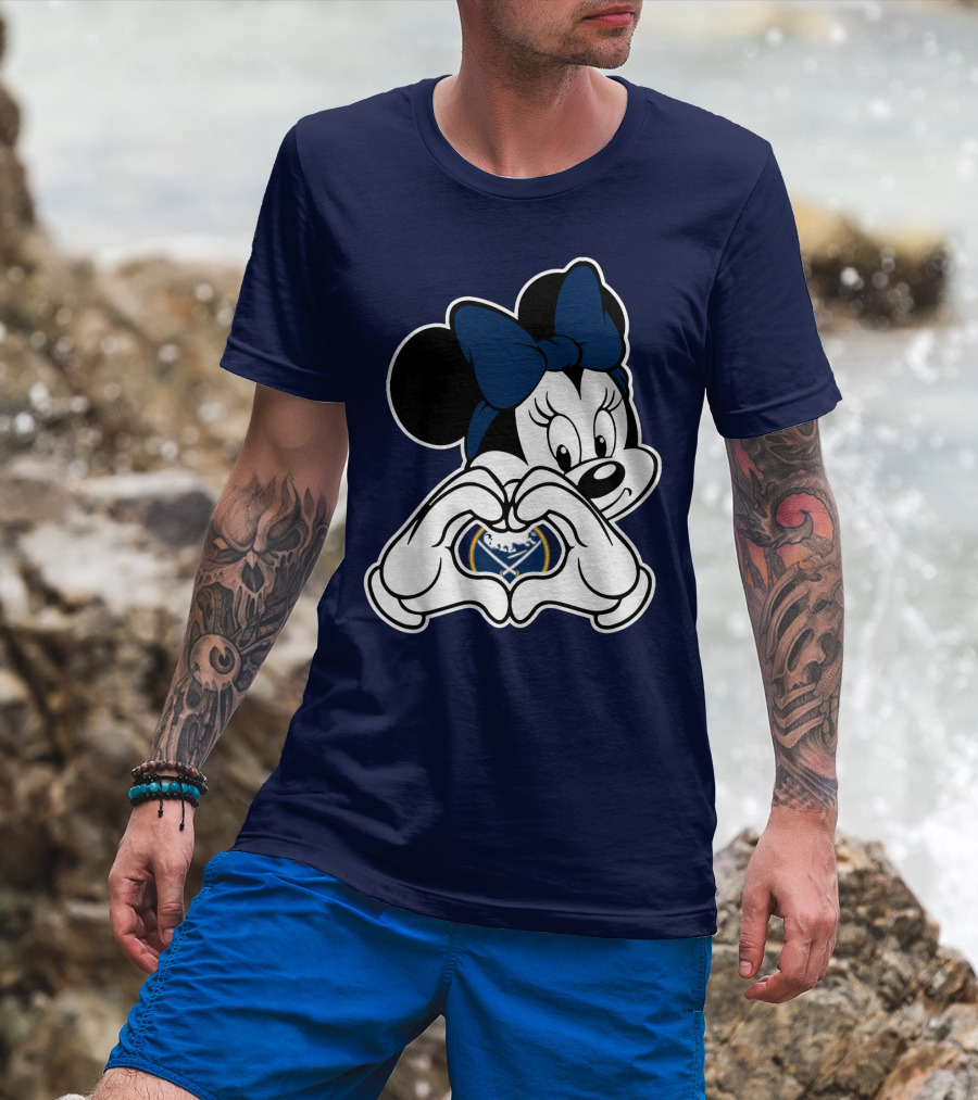 Buffalo Sabres Minnie Mouse Heart Hands T-Shirt