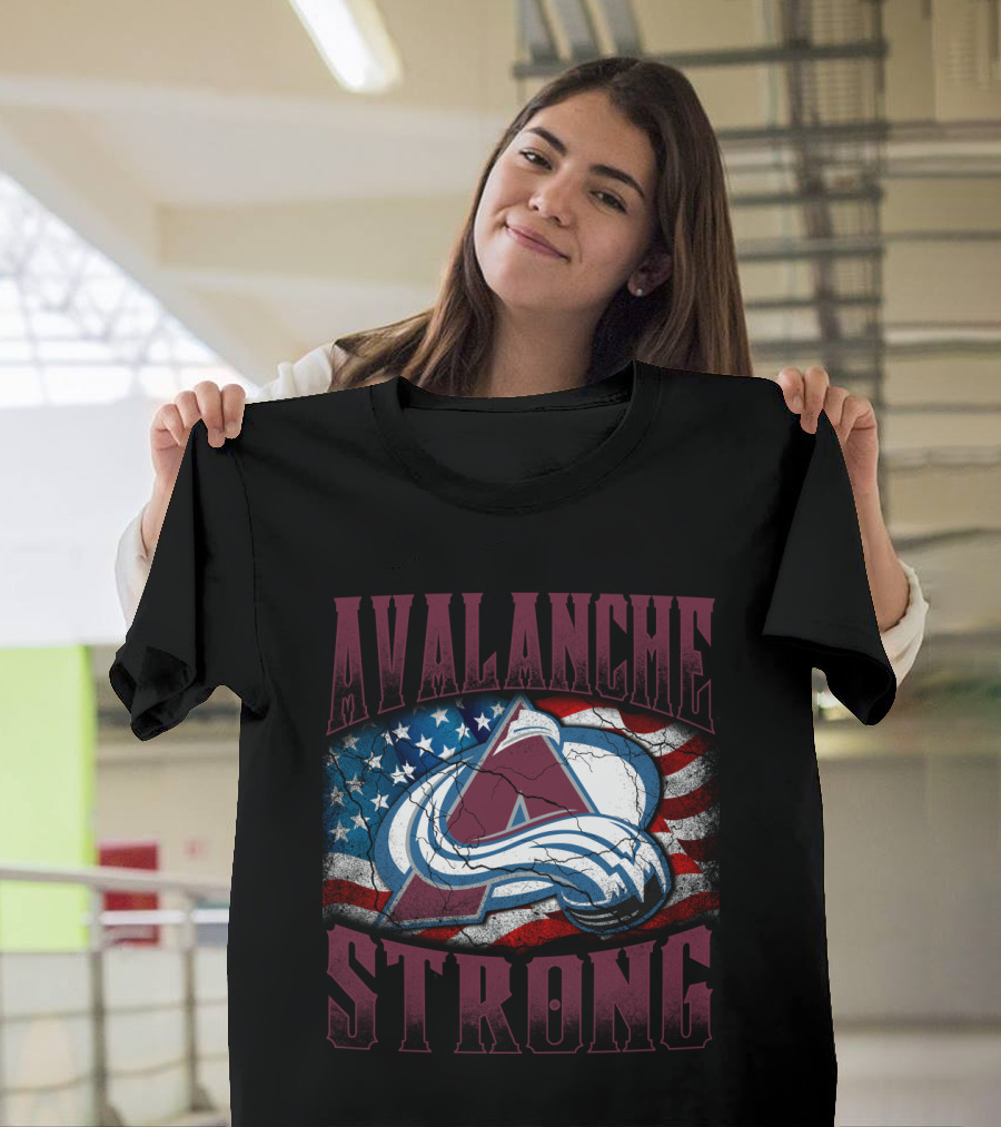 Avalanche Strong Colorado American Flag T-Shirt