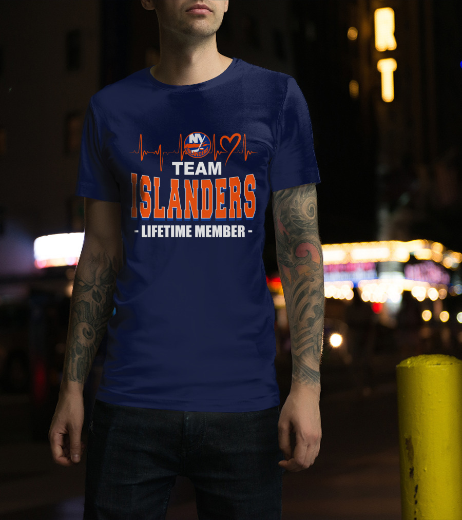 Team Islanders Lifetime Member New York Islanders Heartbeat T-Shirt