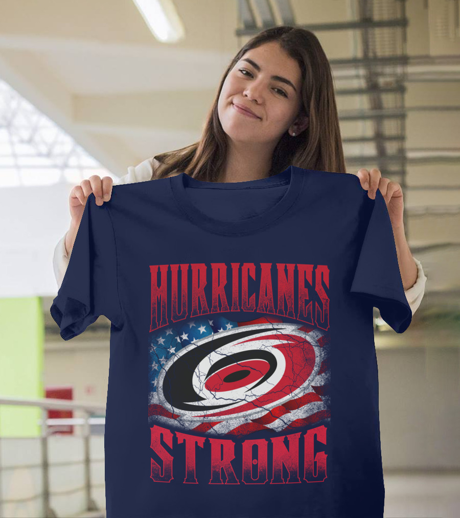 Carolina Hurricanes Strong American Flag T-Shirt