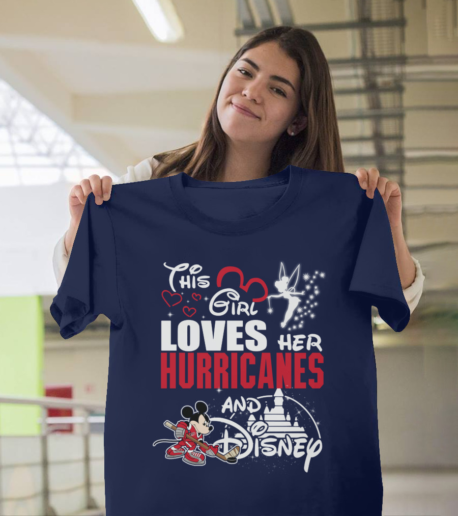 This Girl Loves Her Hurricanes And Disney T-Shirt