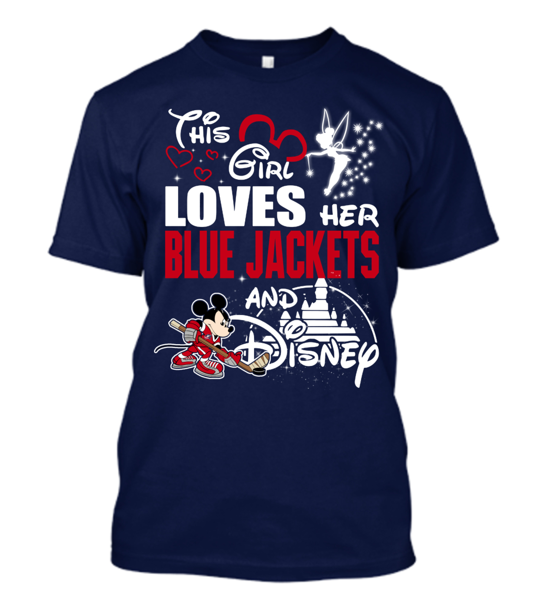 This Girl Loves Her Blue Jackets And Disney T-Shirt