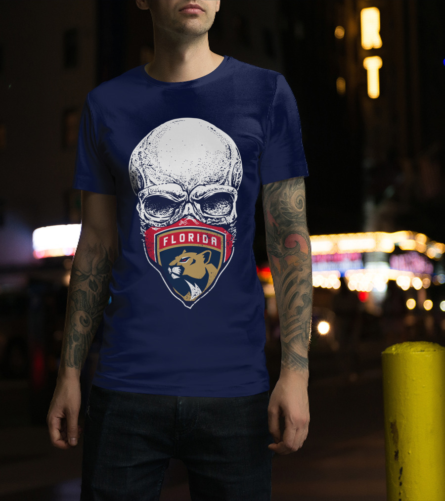Florida Panthers Skull Logo Mask T-Shirt
