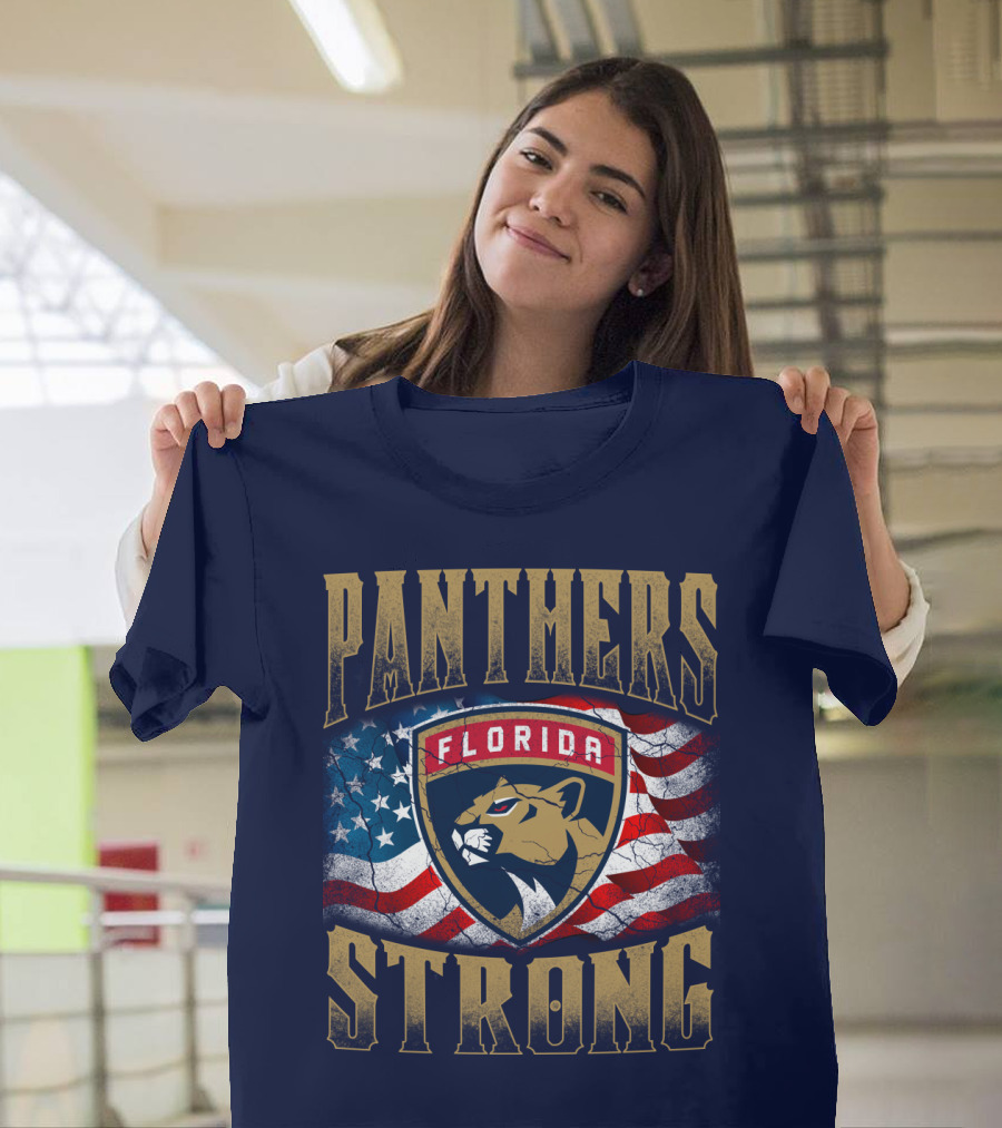 Panthers Strong Florida American Flag T-Shirt