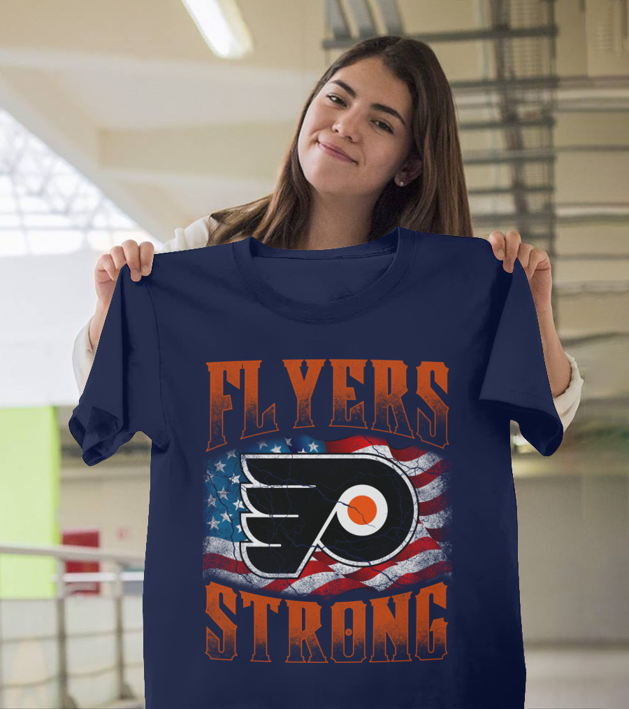 Flyers Strong Philadelphia American Flag T-Shirt