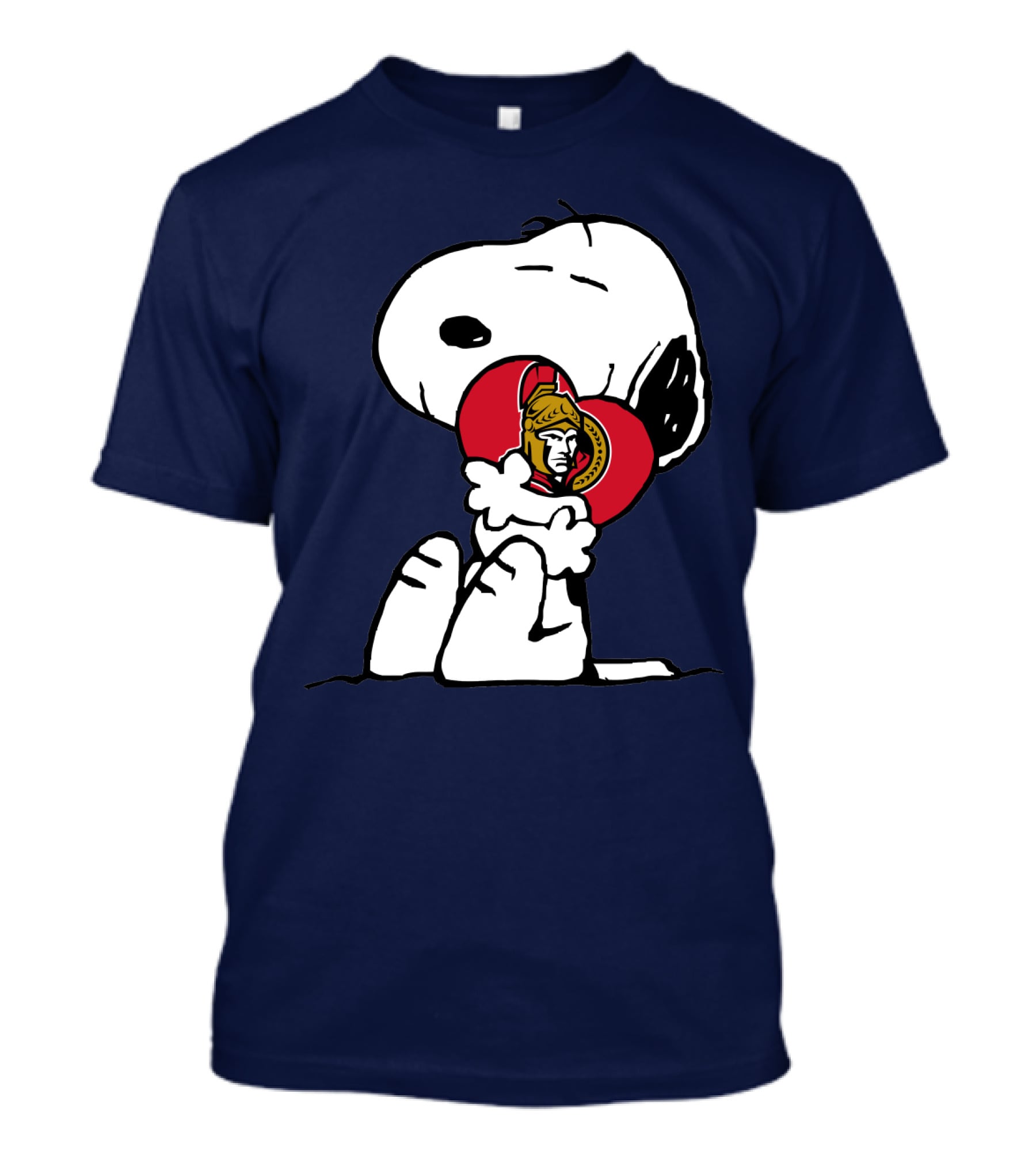 Ottawa Senators Hockey Heart And Snoopy Hug T-Shirt
