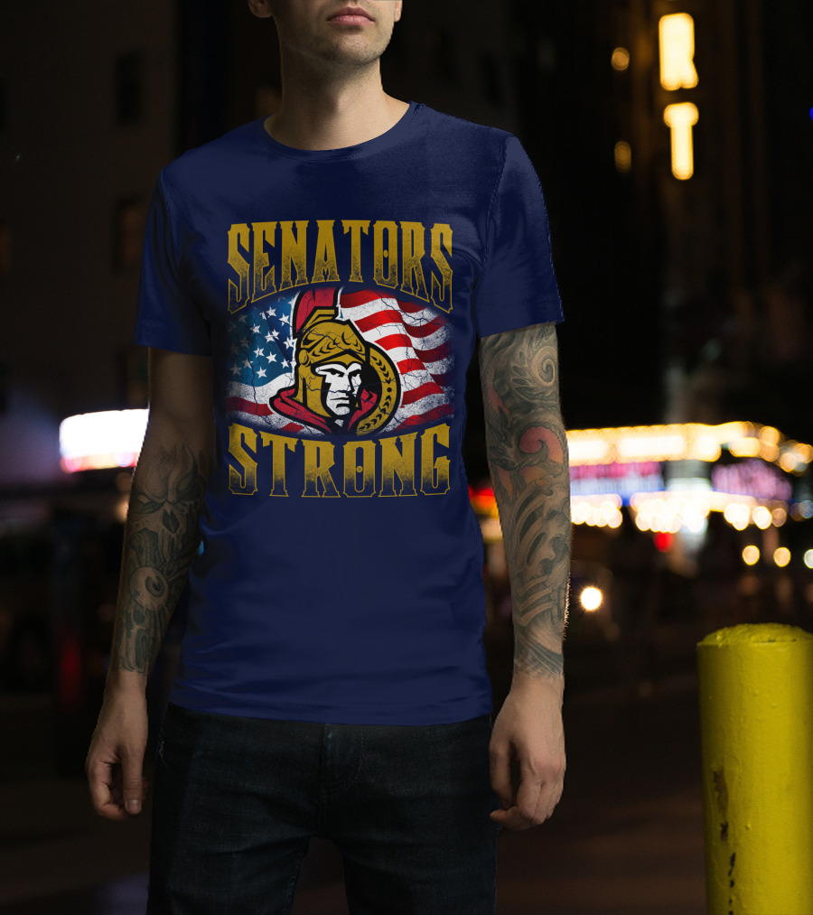 Senators Strong Ottawa Senators American Flag T-Shirt