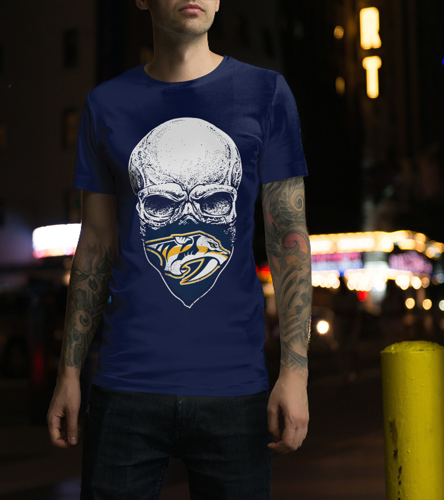 Nashville Predators Skull Bandana T-Shirt