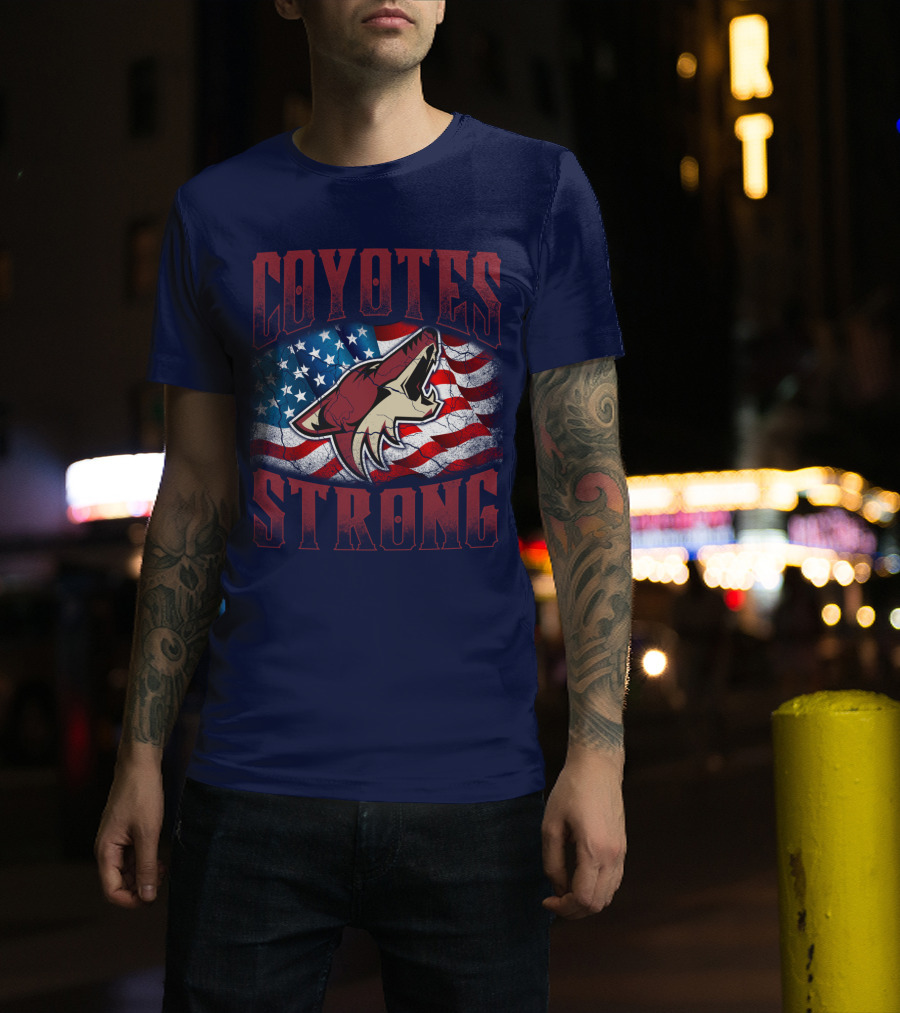 Coyotes Strong American Flag T-Shirt