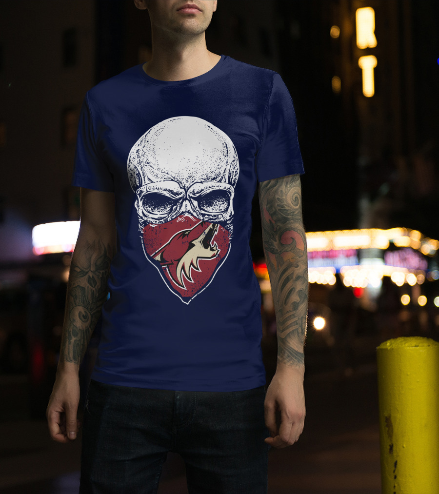 Arizona Coyotes Skull Logo With Coyote Mask T-Shirt