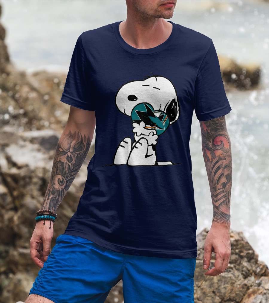 San Jose Sharks Snoopy Hockey Puck T-Shirt