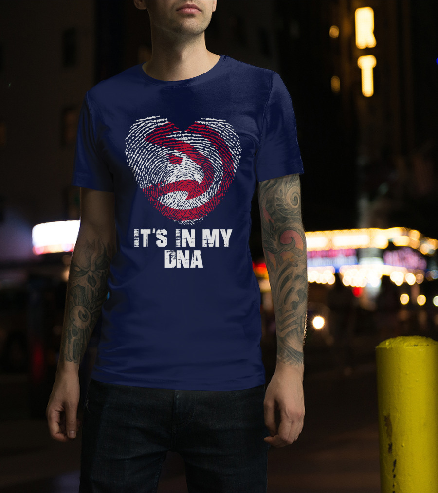 Atlanta Hawks It's In My Dna Fingerprint Heart T-Shirt