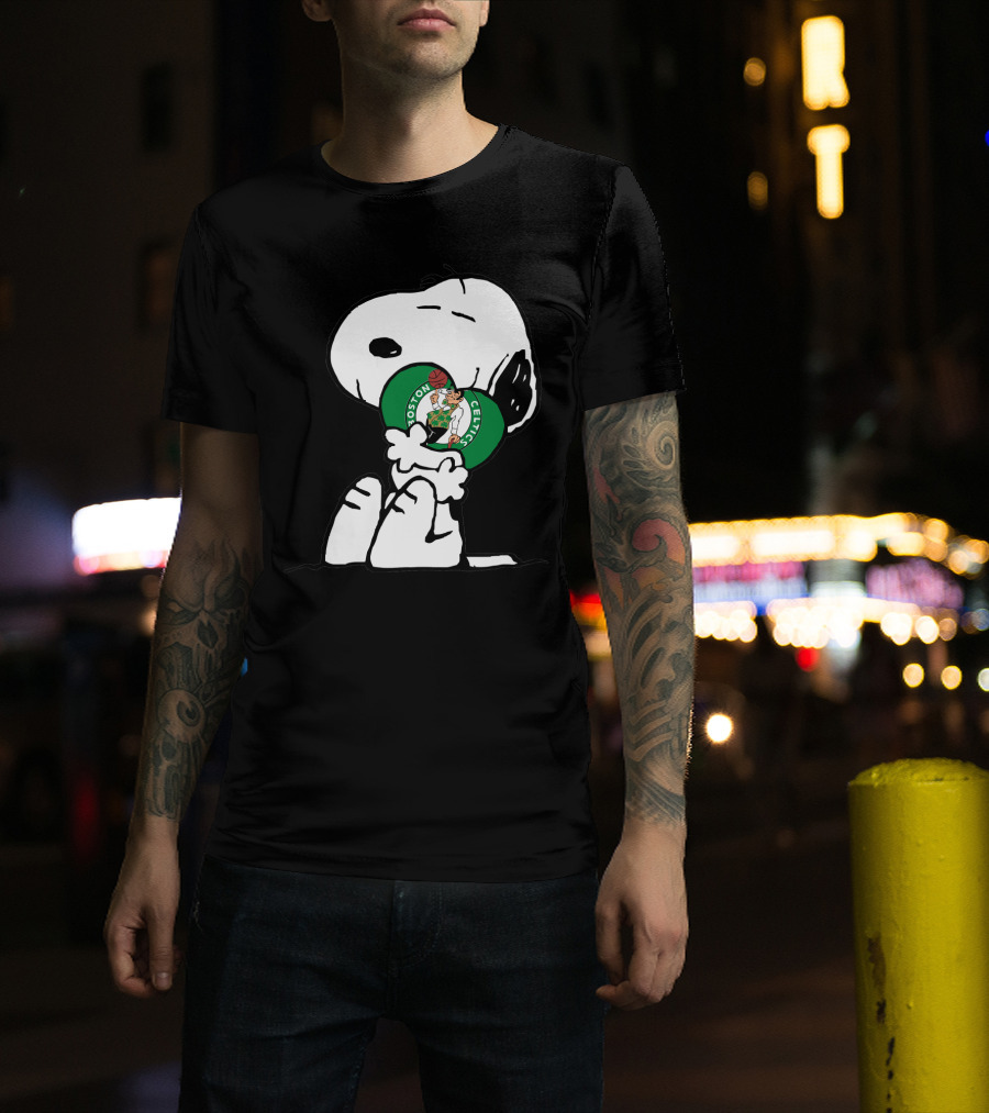 Snoopy Hugging Boston Celtics T-Shirt