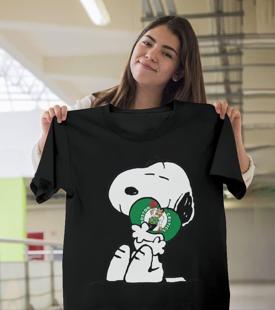 Snoopy Hugging Boston Celtics T-Shirt