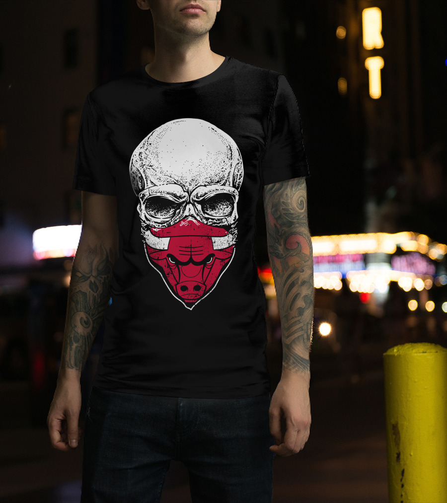 Chicago Bulls Skull Bulls Face T-Shirt
