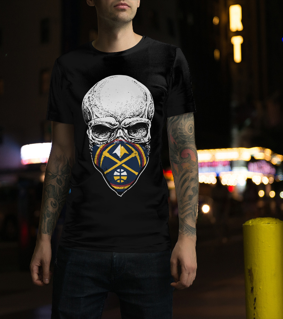 Denver Nuggets Skull Mask Basketball T-Shirt