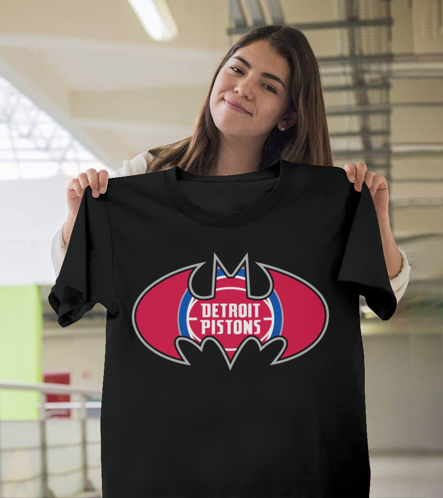 Detroit Pistons Logo Basketball Batman Symbol T-Shirt