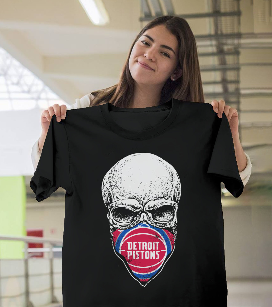 Detroit Pistons Skull Masked T-Shirt