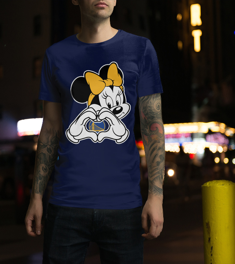 Golden State Warriors Heart Hands Minnie Mouse T-Shirt