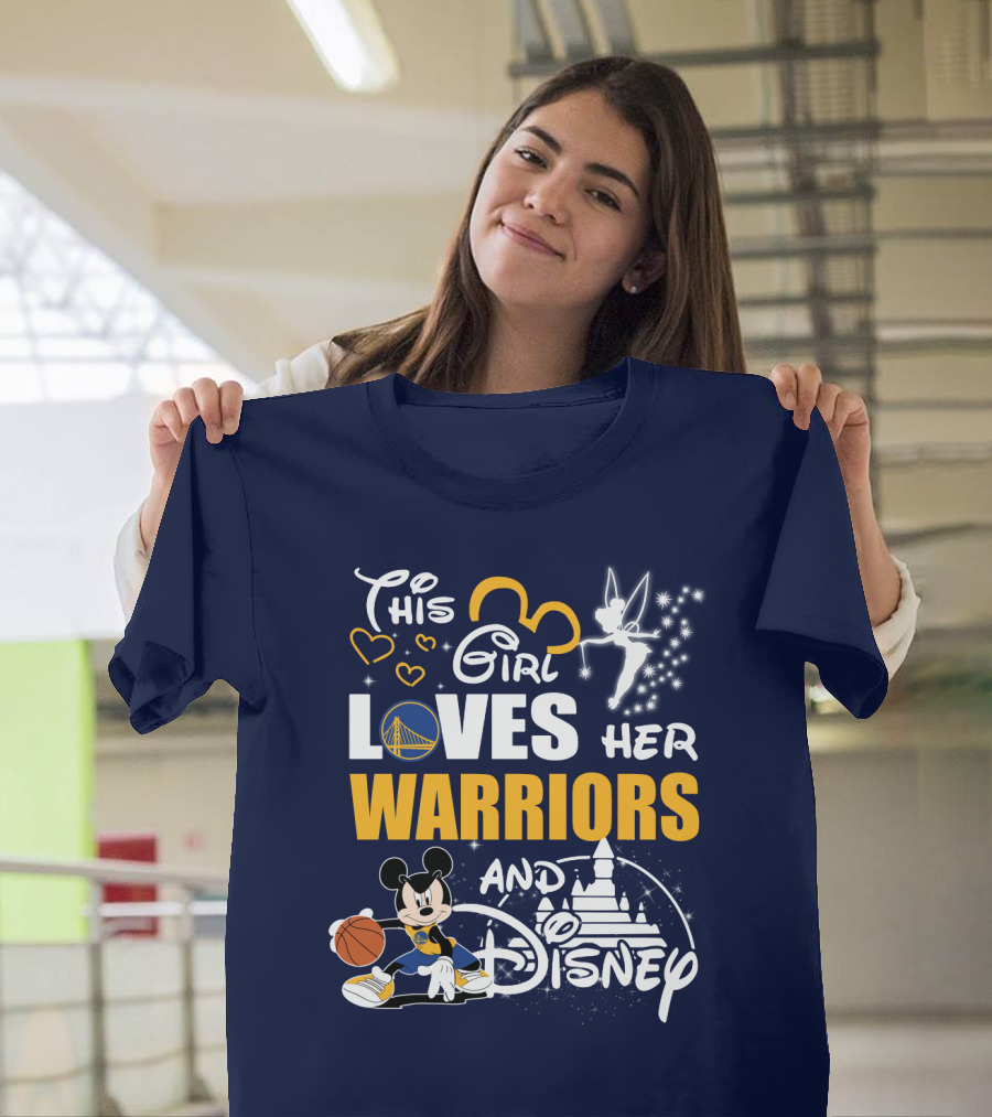 This Girl Loves Her Warriors And Disney T-Shirt