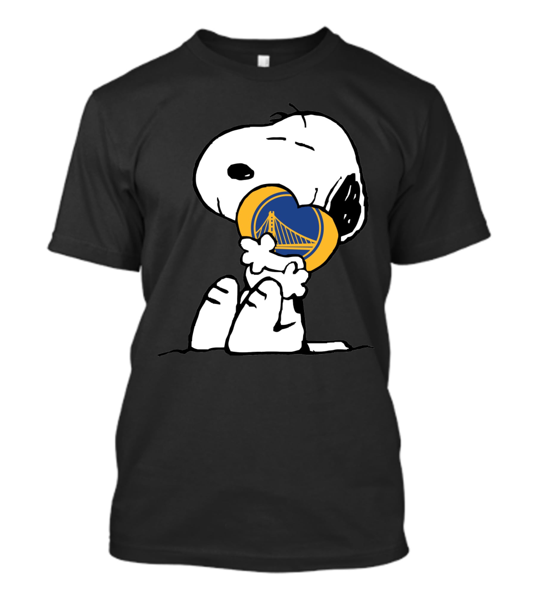 Golden State Warriors Snoopy Hugging Heart With Bridge T-Shirt