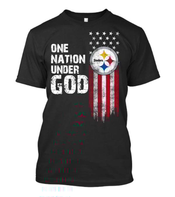 One Nation Under God Pittsburgh Steelers Flag Stars T-Shirt