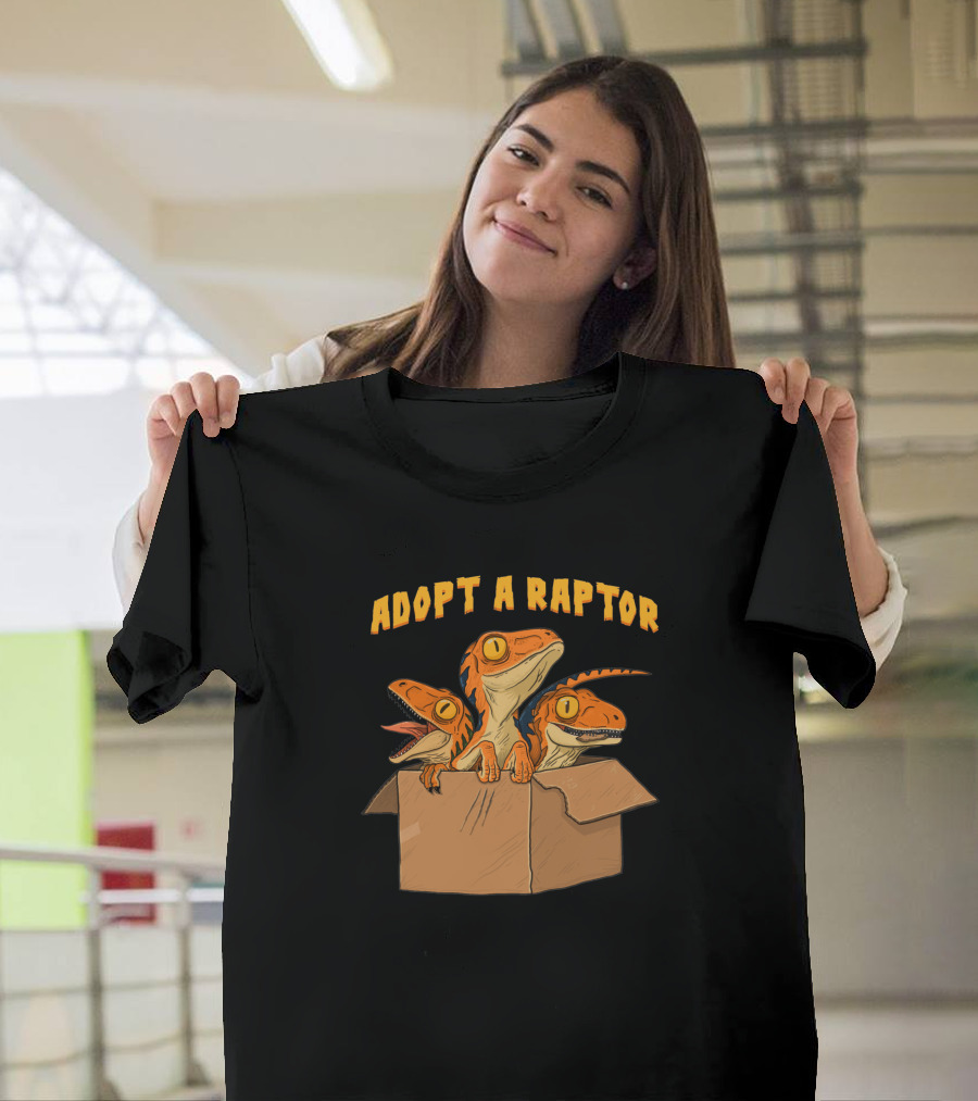 Adopt A Raptor Cute Baby Dinosaurs In Box T-Shirt