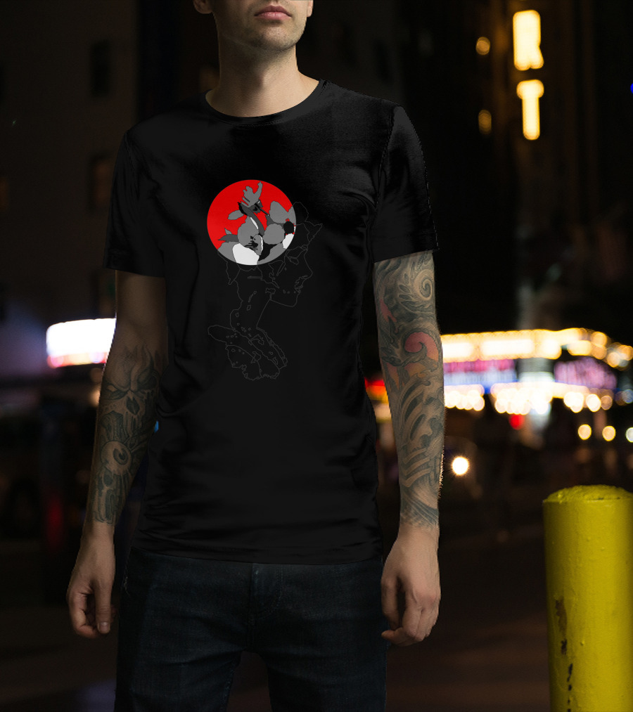 Angels In Chelsea Red Circle Flower Silhouette 355139 T-Shirt