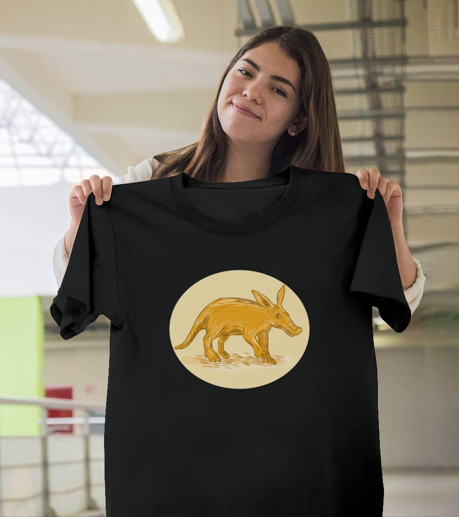 Aardvark African Ant Bear Drawing Golden T-Shirt