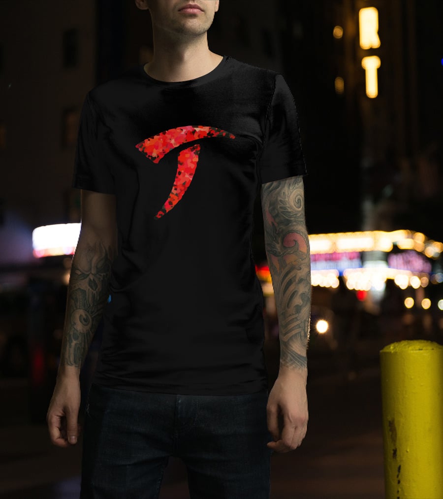 Alien Predator Tesla Logo Red Camo T-Shirt