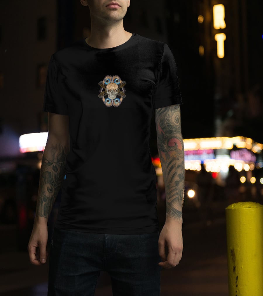 Altered State Skull With Brain And Butterfly Wings T-Shirt