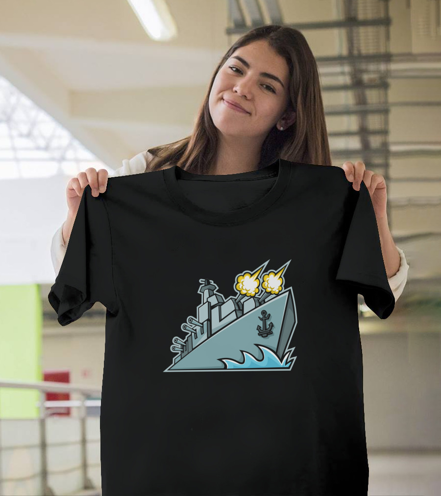 American Destroyer Warship Mascot Explosive Battle Ship 628255 T-Shirt