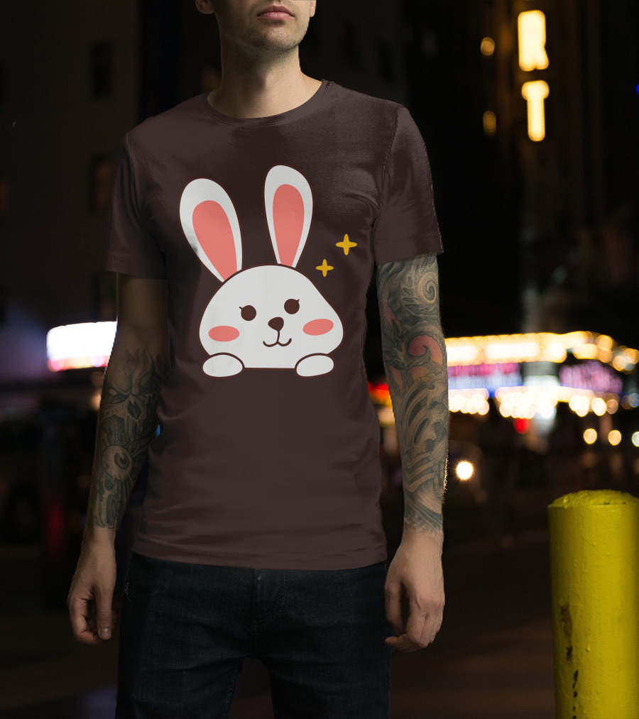 Cute Leveret Bunny Face With Sparkles T-Shirt