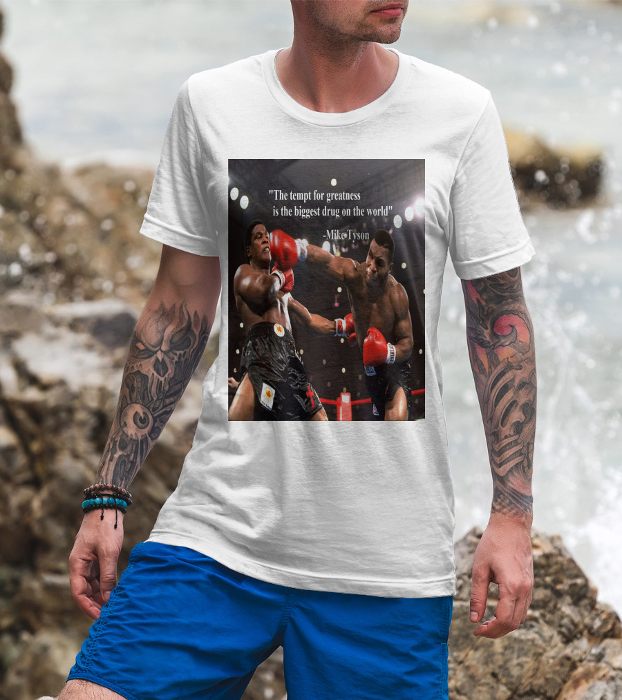 Mike Tyson Famous Quote On Greatness With Boxing Action T-Shirt