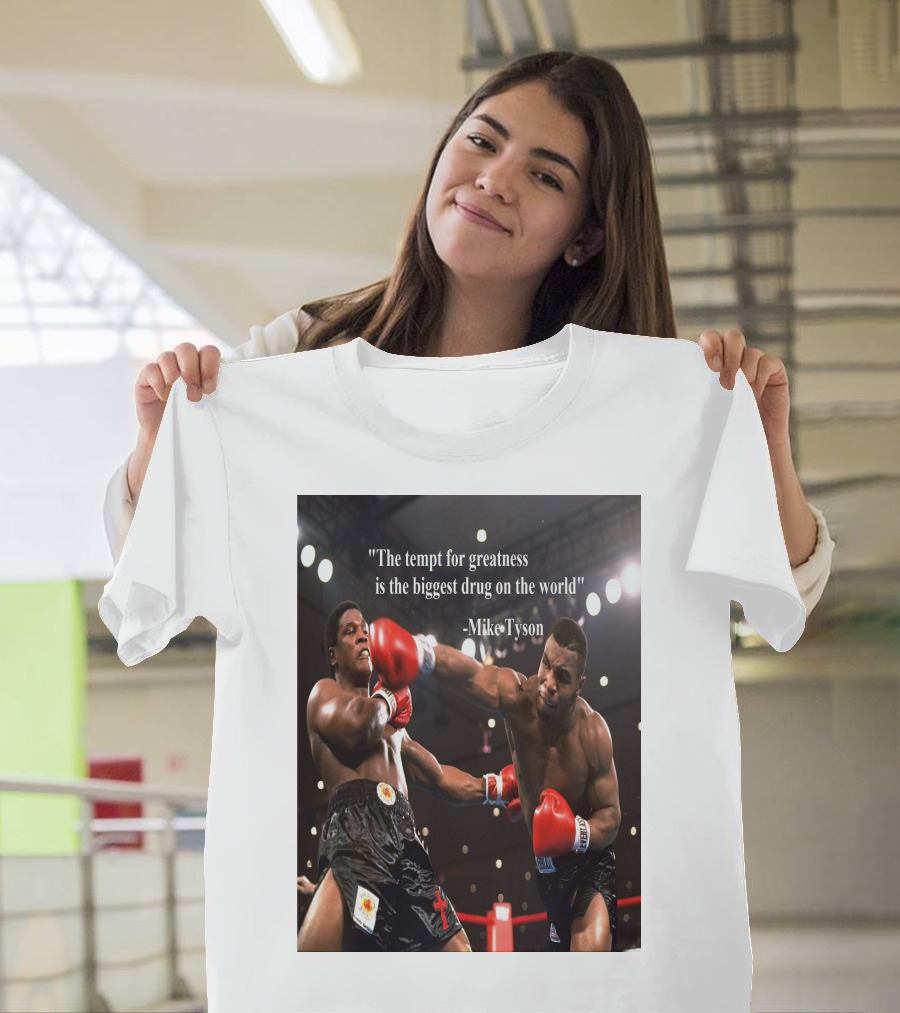 Mike Tyson Famous Quote On Greatness With Boxing Action T-Shirt