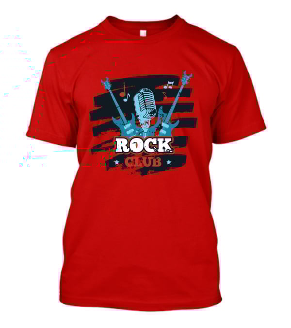 Rock Club Microphone And Guitars For Rock And Roll Hip Hop Rock Music T-Shirt