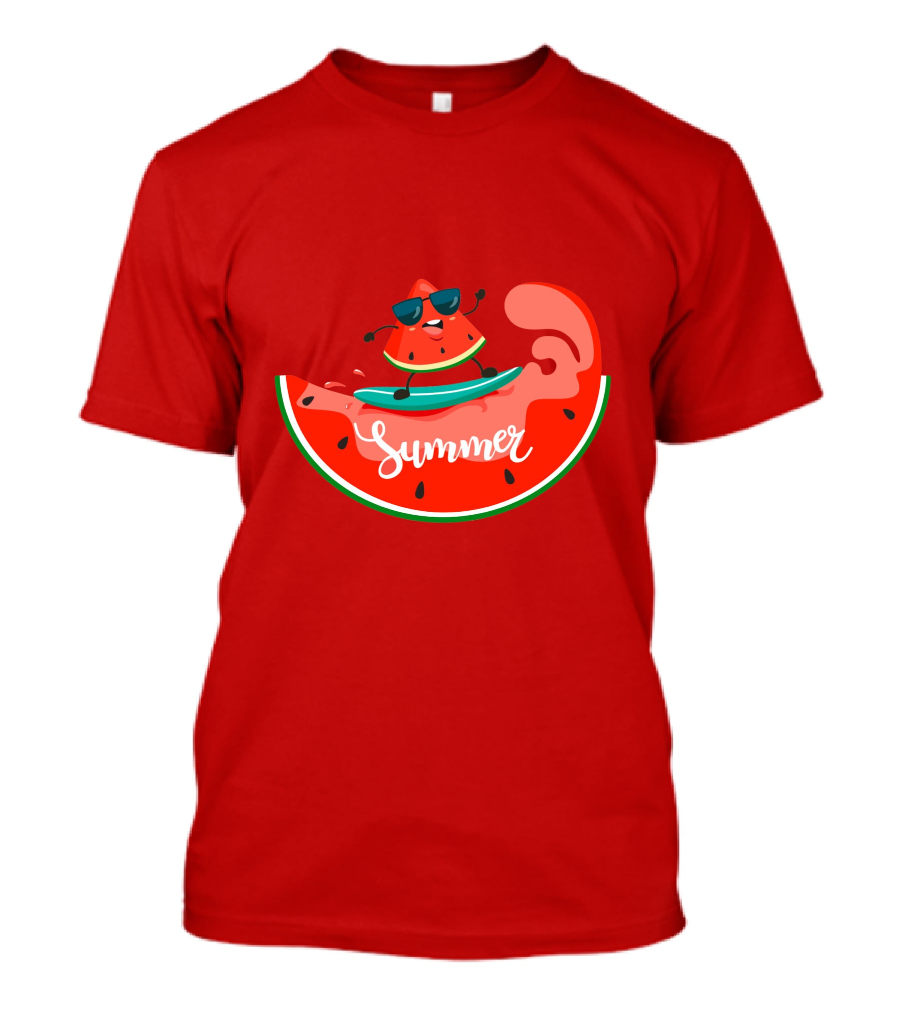 Summer Vacation Watermelon Surfing Trip Fun T-Shirt