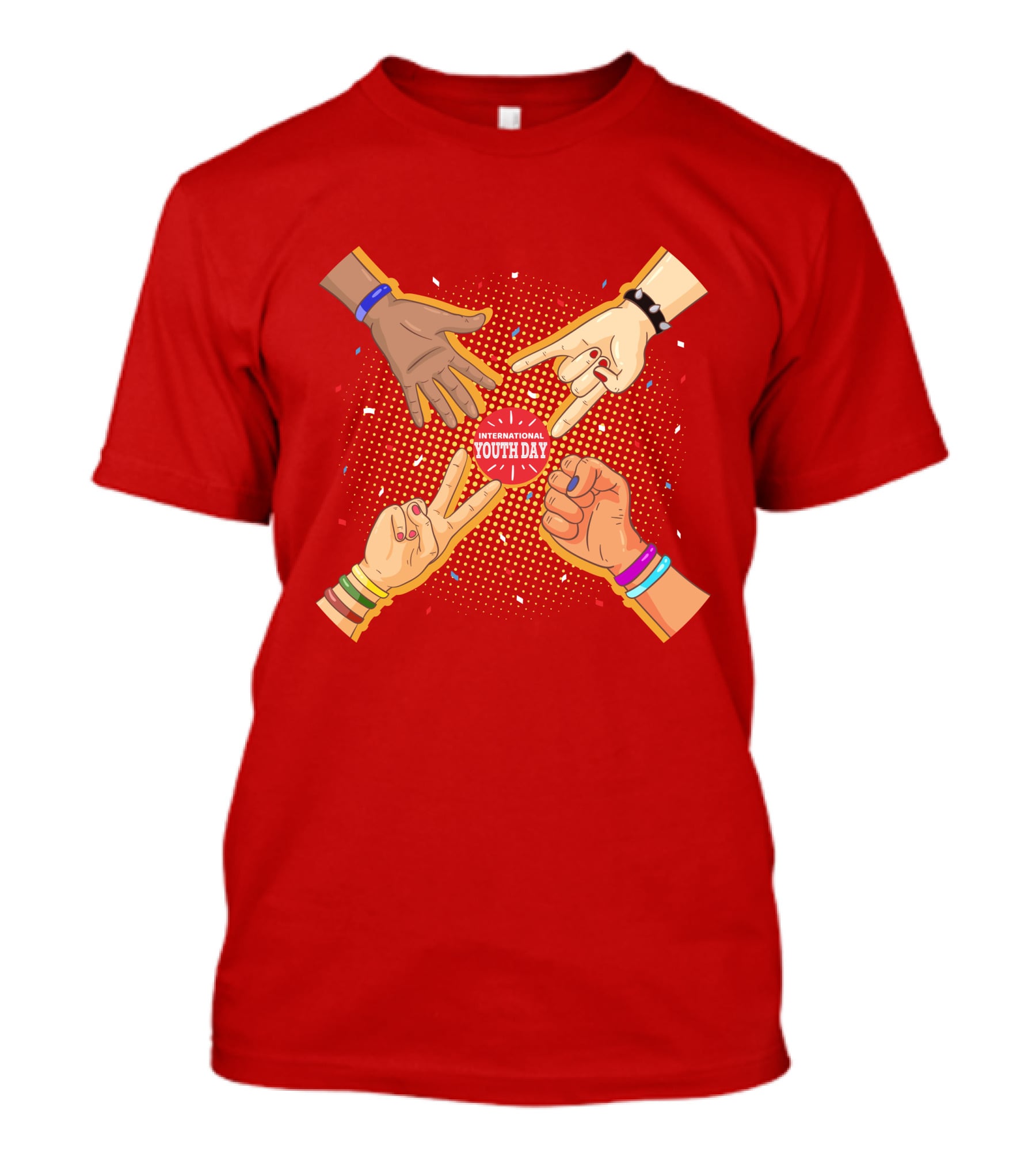 International Youth Day Celebration With Vibrant Hand Gestures T-Shirt