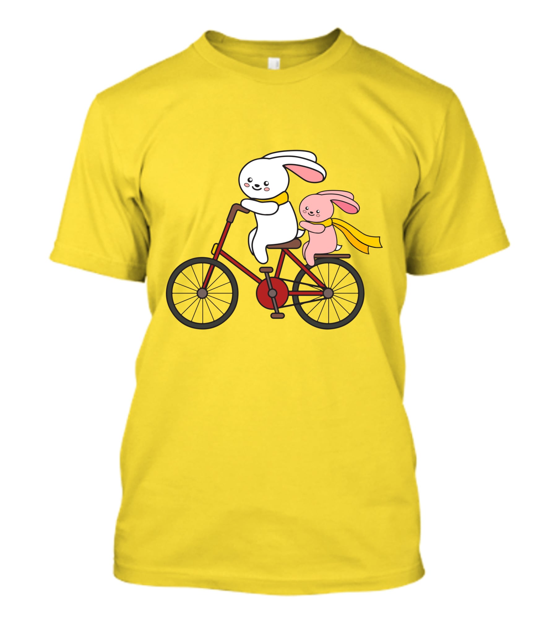 Bunny Bicycle Ride With Yellow Scarf T-Shirt
