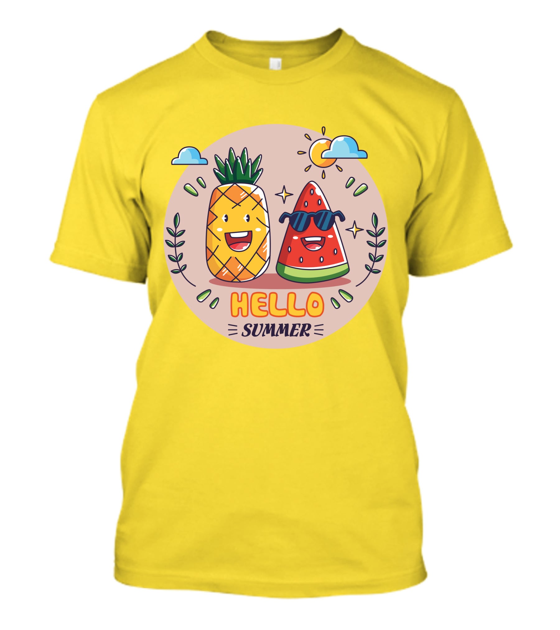 Hello Summer Pineapple And Watermelon Friends T-Shirt