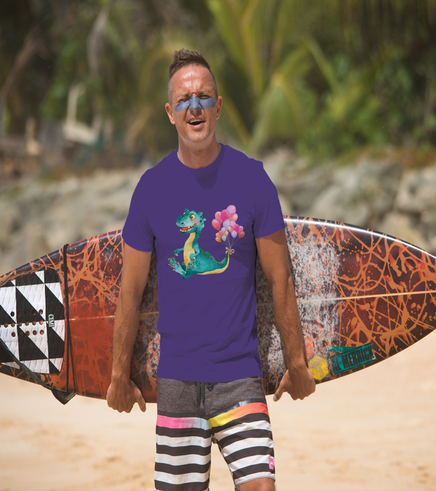 Dinosaur With Colorful Balloons T-Shirt