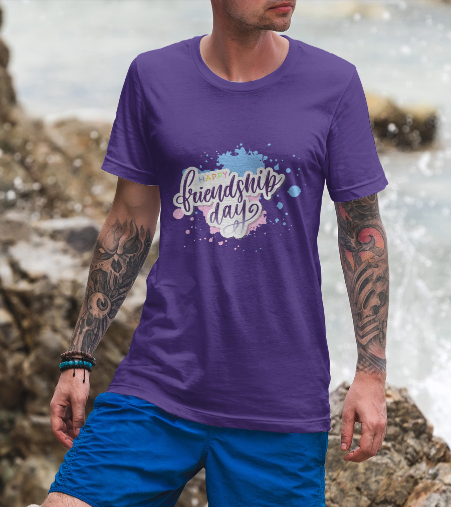 Happy Friendship Day Colorful Splashes T-Shirt
