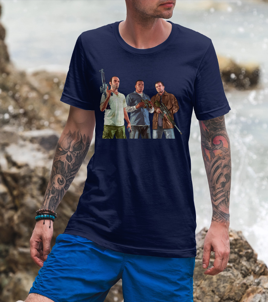Grand Theft Auto Characters With Weapons T-Shirt