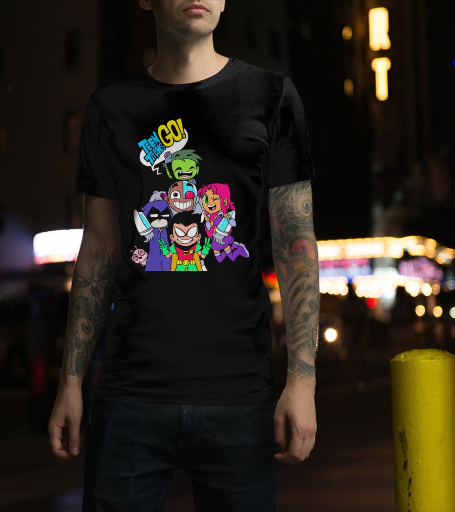Teen Titans Go Animated Characters Group T-Shirt